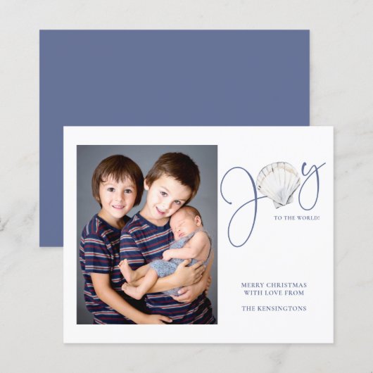 Budget Christmas Joy Seashell Holiday Foto (Vorne/Hinten)