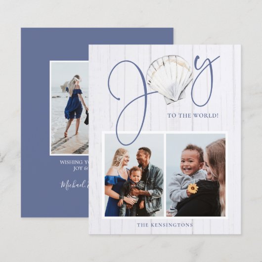 Budget Christmas Joy Seashell Holiday Foto (Vorne/Hinten)