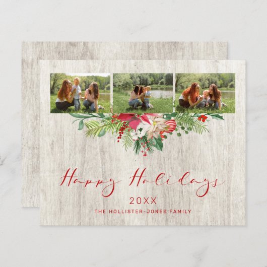 Budget Christmas Poinsettias Classic 3 Photos (Vorne/Hinten)