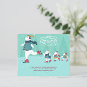 Budget Christmas Polar Bears Ice Skaten Niedlich (Stehend Vorderseite)