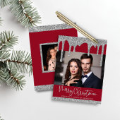 Budget Christmas Red Silver Glitzer Tropfen Foto