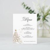 Budget Christmas Tree Menu Card Paper Sheet (Stehend Vorderseite)