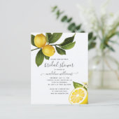 BUDGET Citrus Lemon Garden Brautparty Einladung (Stehend Vorderseite)