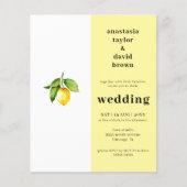 Budget Citrus Lemon Hochzeitseinladung (Vorderseite)