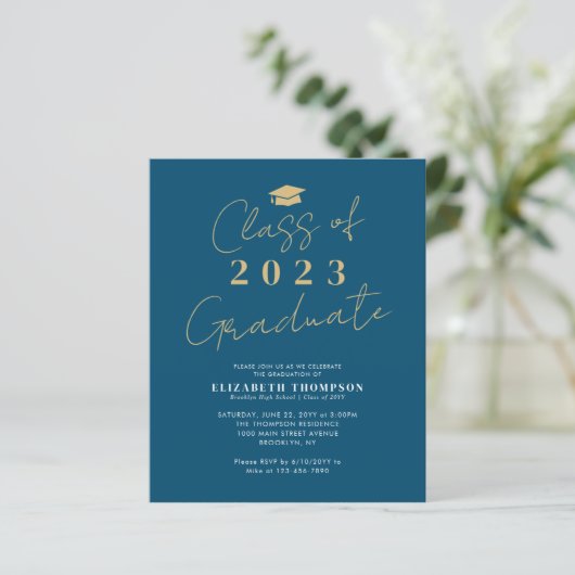 Budget Class of 2023 Blue Gold Graduation Party (Stehend Vorderseite)