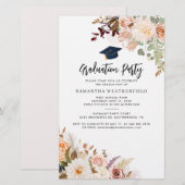 Budget Class of 2025 Floral Graduation Party Card Briefpapier (Vorne/Hinten)