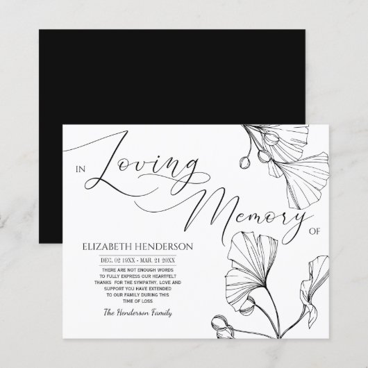 Budget Classic Beileid Memory /Vielen Dank. (Vorne/Hinten)