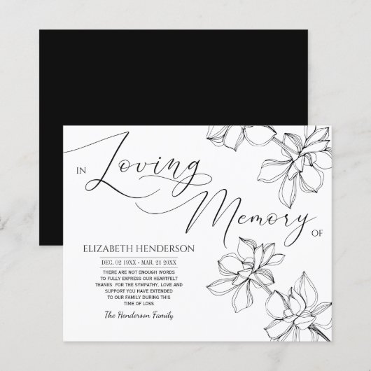 Budget Classic Beileid Memory /Vielen Dank. (Vorne/Hinten)