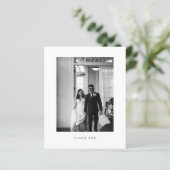 Budget Classic Black & White Wedding Thank you (Stehend Vorderseite)