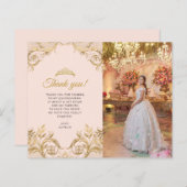 BUDGET Classic Blush Pink Gold Foto Quinceañera (Vorne/Hinten)