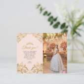 BUDGET Classic Blush Pink Gold Foto Quinceañera (Stehend Vorderseite)