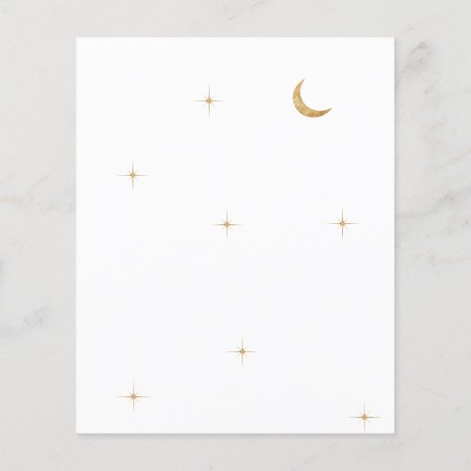 BUDGET Classic Celestial Gold Moon Stars Hochzeit (Rückseite)