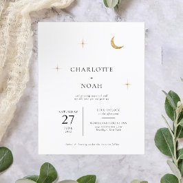 BUDGET Classic Celestial Gold Moon Stars Hochzeit