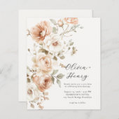 Budget Classic Elegant Floral Wedding Invitation (Vorne/Hinten)