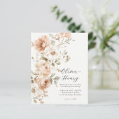 Budget Classic Elegant Floral Wedding Invitation (Stehend Vorderseite)