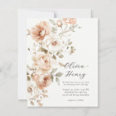 Budget Classic Elegant Floral Wedding Invitation (Vorderseite)
