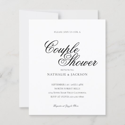 BUDGET Classic Elegant Script Couple Shower (Vorderseite)