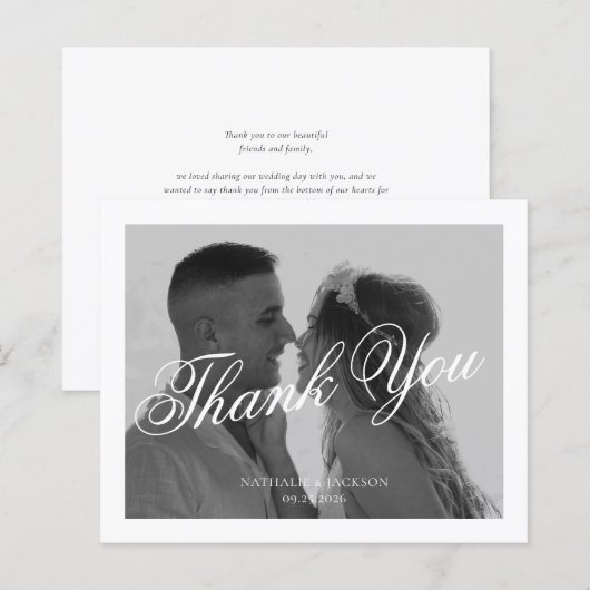 BUDGET Classic Elegant Script Photo Wedding (Vorne/Hinten)