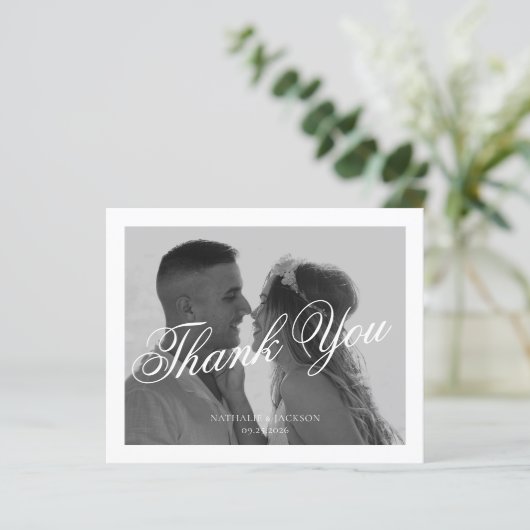 BUDGET Classic Elegant Script Photo Wedding (Stehend Vorderseite)