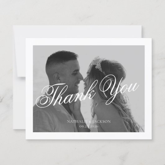 BUDGET Classic Elegant Script Photo Wedding (Vorderseite)
