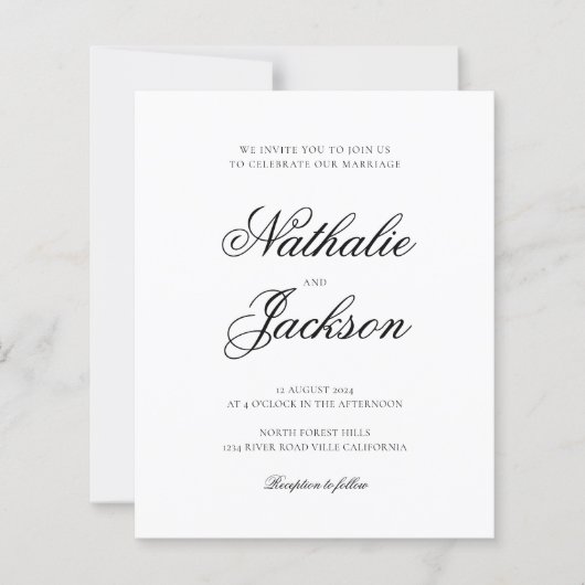 BUDGET Classic Elegant Script Photo Wedding (Vorderseite)