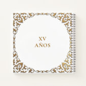 Budget Classic Gold White Quinceñera Gästebuch Notizblock (Rückseite)