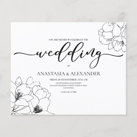 Budget/Classic/Hochzeitseinladung. Flyer (Vorne)
