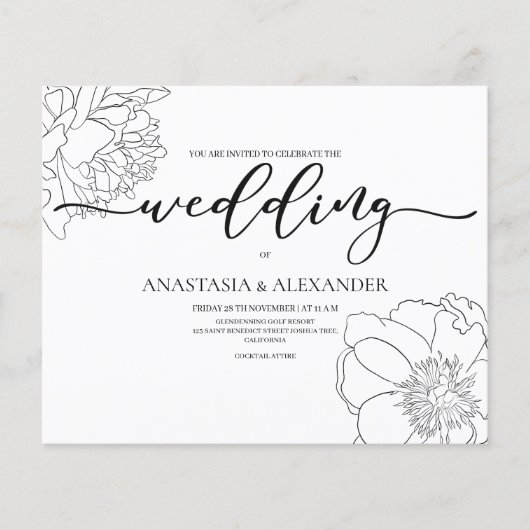 Budget/Classic/Hochzeitseinladung. Flyer (Vorne)
