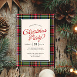 Budget Classic Kariert Retro Script Weihnachts-Par Einladung<br><div class="desc">Die Classic Kariert Retro Script Weihnachtskrippen Party Einladung bietet einen karierten Rahmen in Rot und Grün mit Retro-Schrift und Klassik.</div>