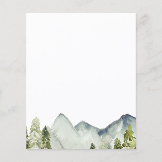 BUDGET Classic Mountain Forest Watercolor Wedding (Rückseite)