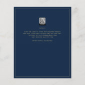 BUDGET Classic Navy Blue Gold Hochzeit Einladung Flyer (Hinten)