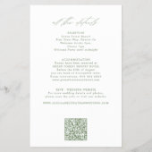 Budget classic sage all in one wedding invitation flyer (Hinten)