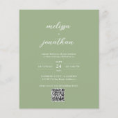 BUDGET Classic Sage Green Photo QR Code Wedding (Vorderseite)