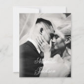 BUDGET Classic Script Photo Wedding Save the Date (Rückseite)