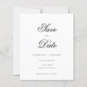 BUDGET Classic Script Photo Wedding Save the Date (Vorderseite)