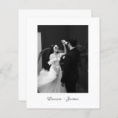 Budget Classic Script Wedding Photo Thank You Card (Vorne/Hinten)