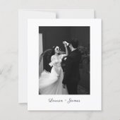 Budget Classic Script Wedding Photo Thank You Card (Vorderseite)