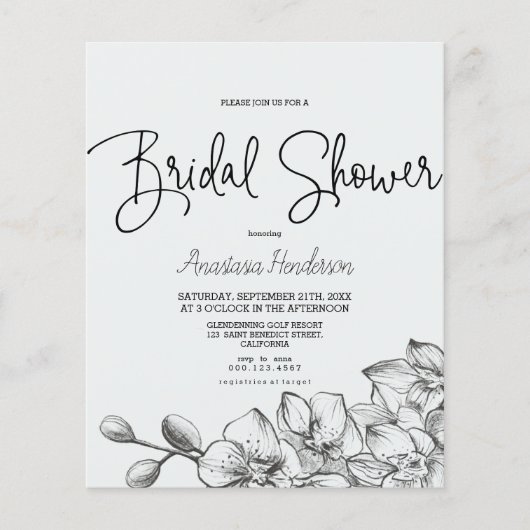 Budget Classic Simple Brautparty. Flyer (Vorne)