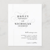 Budget Classy Chic Romantische Typografie Hochzeit (Vorderseite)