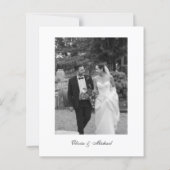 Budget Classy Script Photo Wedding Thank You (Rückseite)