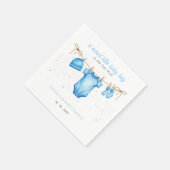 Budget Clothesline Blue Boy Baby Shower invitation Serviette (Ecke)