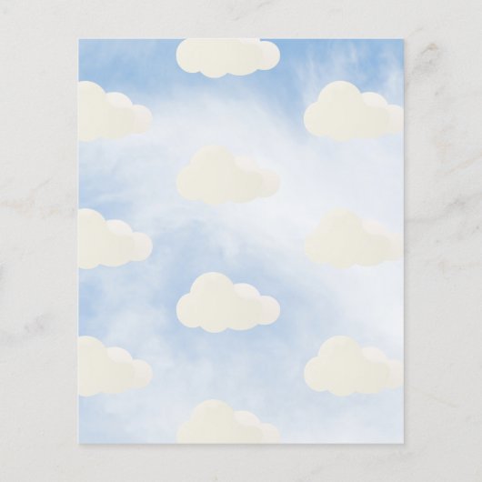 Budget Cloud 9 Kinderdusche Einladungen Flyer (Hinten)