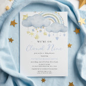 Budget Cloud Nine Baby Boy Shower Einladung
