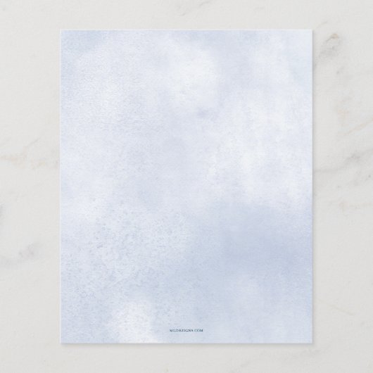 Budget Cloud Nine Baby Boy Shower Einladung (Rückseite)