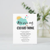 Budget Cloud NIne Baby Shower Invitation (Stehend Vorderseite)
