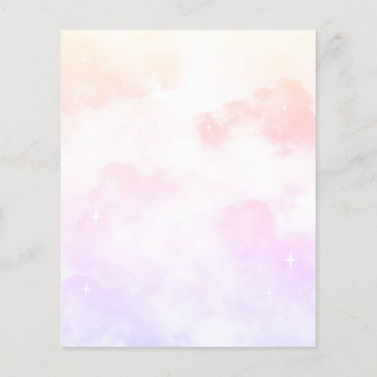 Budget Cloud Nine Dreamy Pastel Wolken und Sterne (Rückseite)