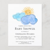 Budget Clouds Boy's Baby Shower Einladung (Vorderseite)