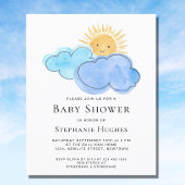 Budget Clouds Boy's Baby Shower Einladung