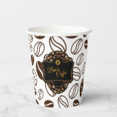 Budget Coffee Shop Kundenname Pappbecher (Rückseite)