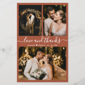 Budget Collage Terracotta Wedding Dankeschön Karte (Vorderseite)